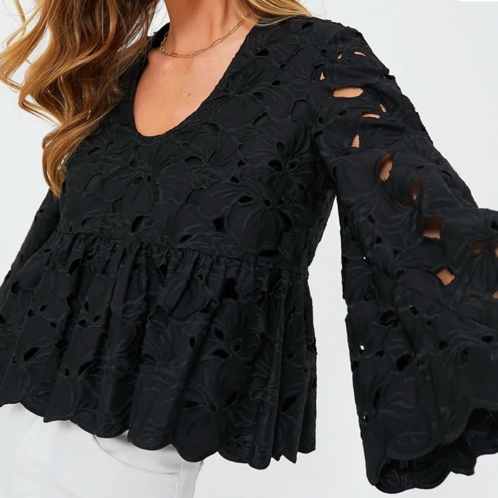 Tuckernuck Black Floral Lace Sylvie Blouse - new with tags!